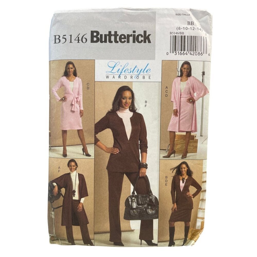 Butterick Sew Pattern 5146 Jacket Tunic Dress Belt Camisole Skirt‎ Pants Sz 8-14